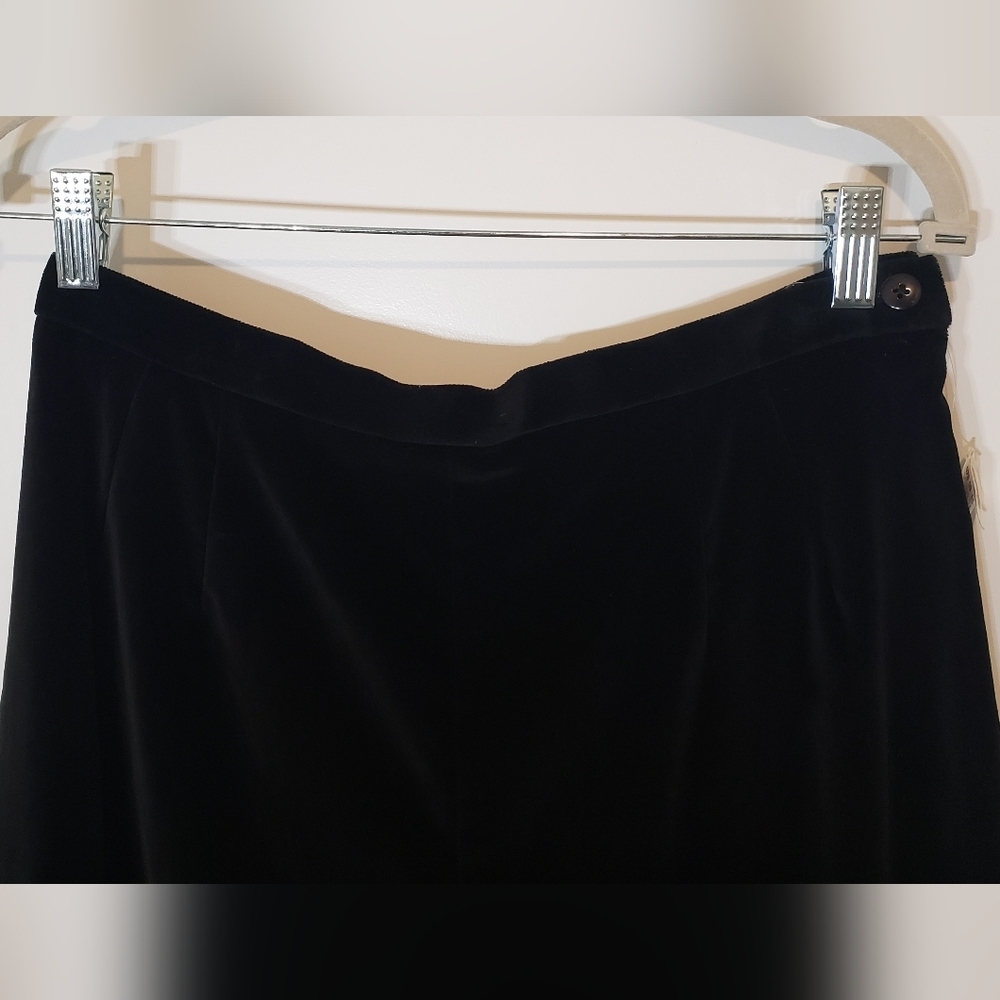 Talbots Vintage Velour Hi Rise Pants Black Size 12 Stretch Pleated - Picture 2 of 14